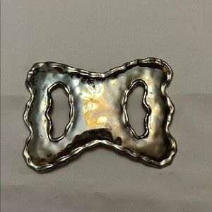 Statement Silver Scarf Belt Buckle | Abstract Sculptural | Dress Waist Accessory